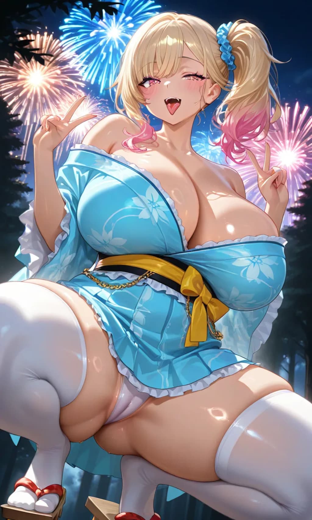 オフショル浴衣ギャル