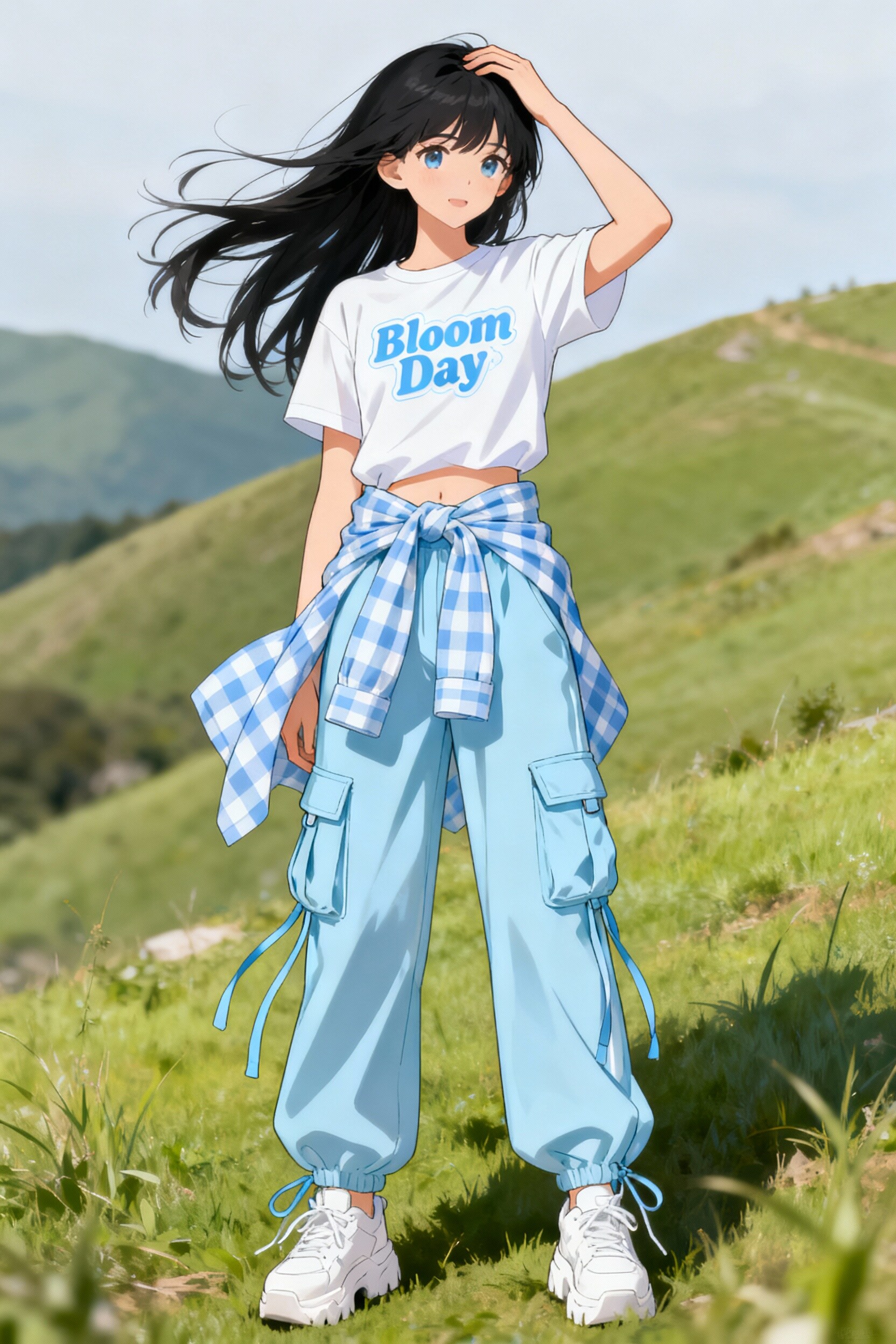 風の吹く丘の上で（衣装といっしょ） | の人気AIイラスト・グラビア