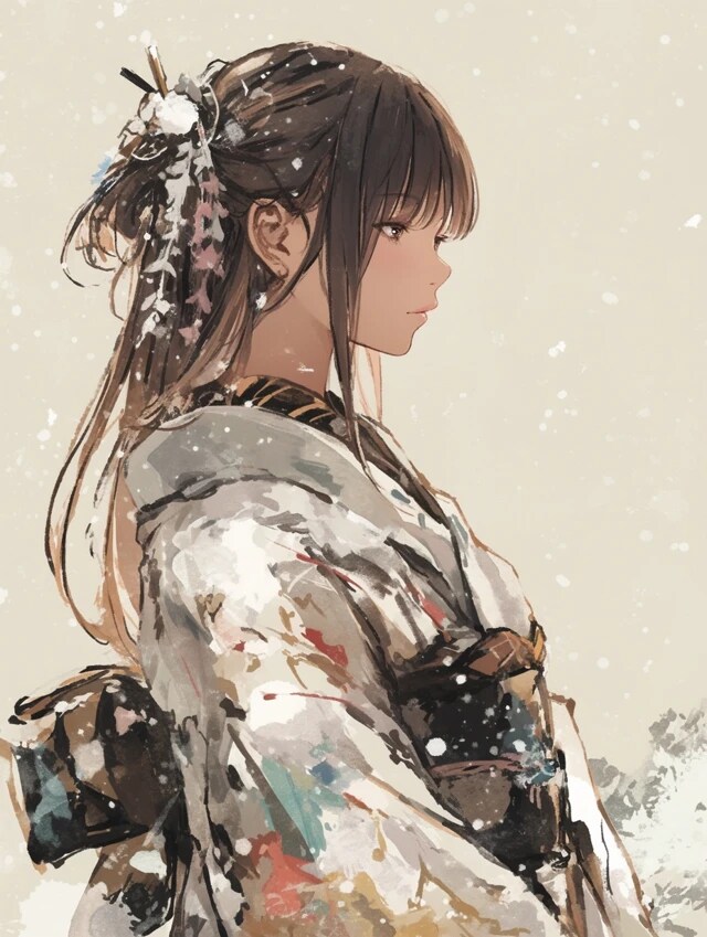 冬、和服 | の人気AIイラスト・グラビア