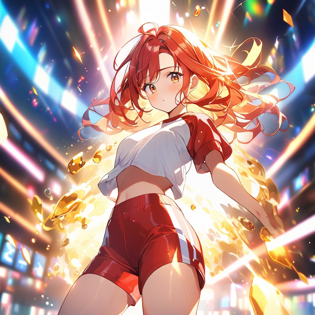 体操服+光のパーティクル