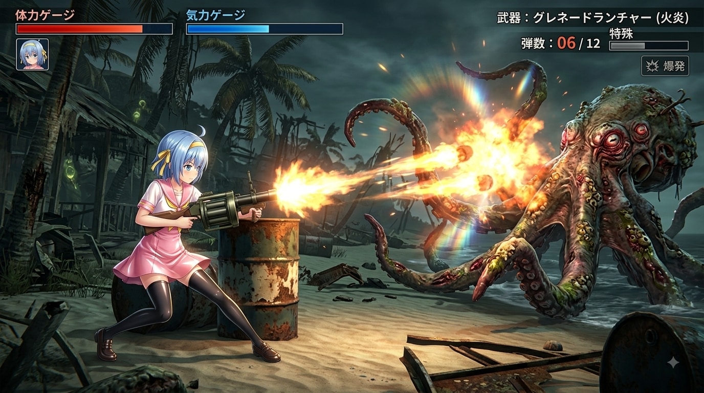 綾崎ハヤテ　バイオハザード　ゲーム画面 | の人気AIイラスト・グラビア