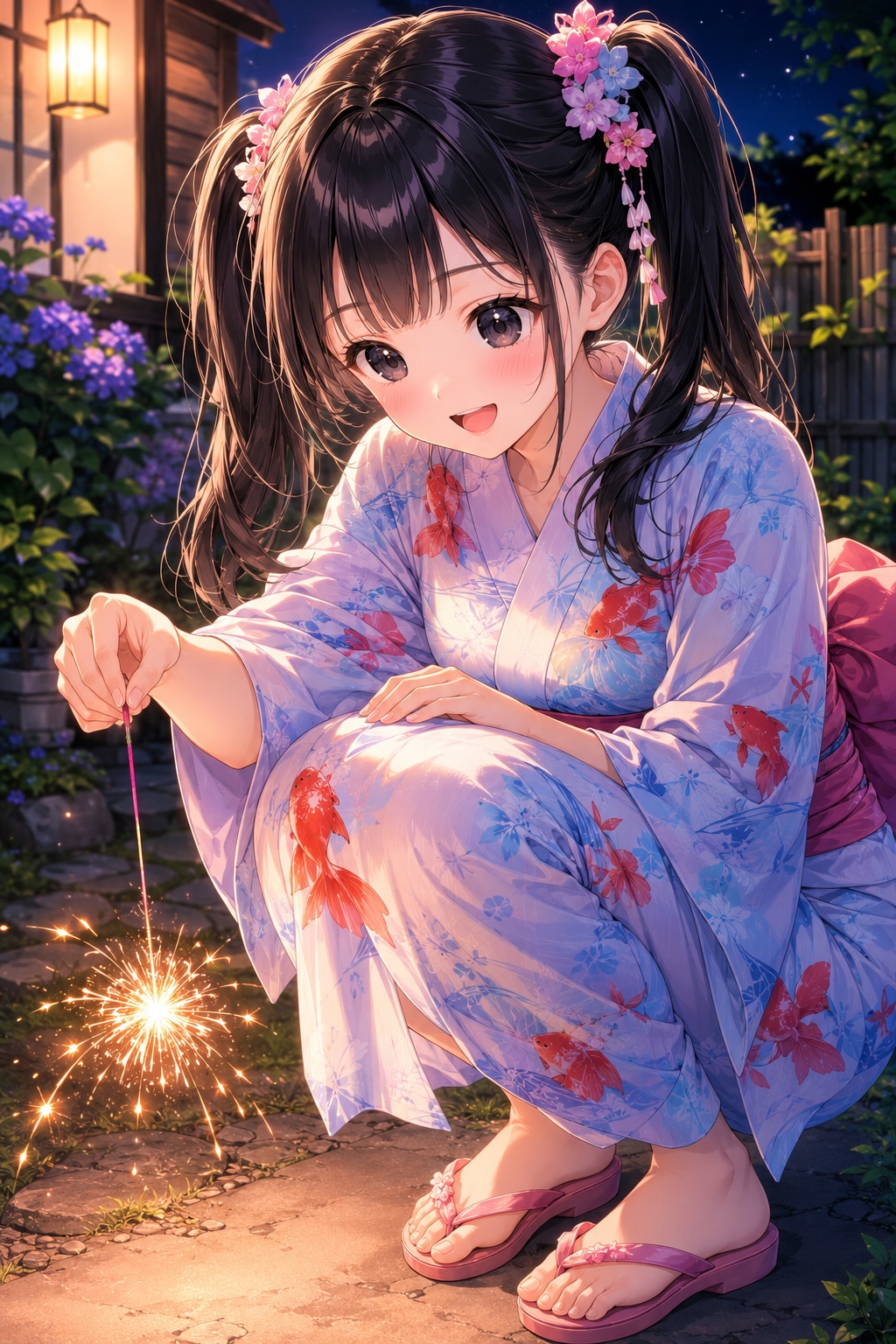 やっぱり締めは線香花火だよね〜♪
