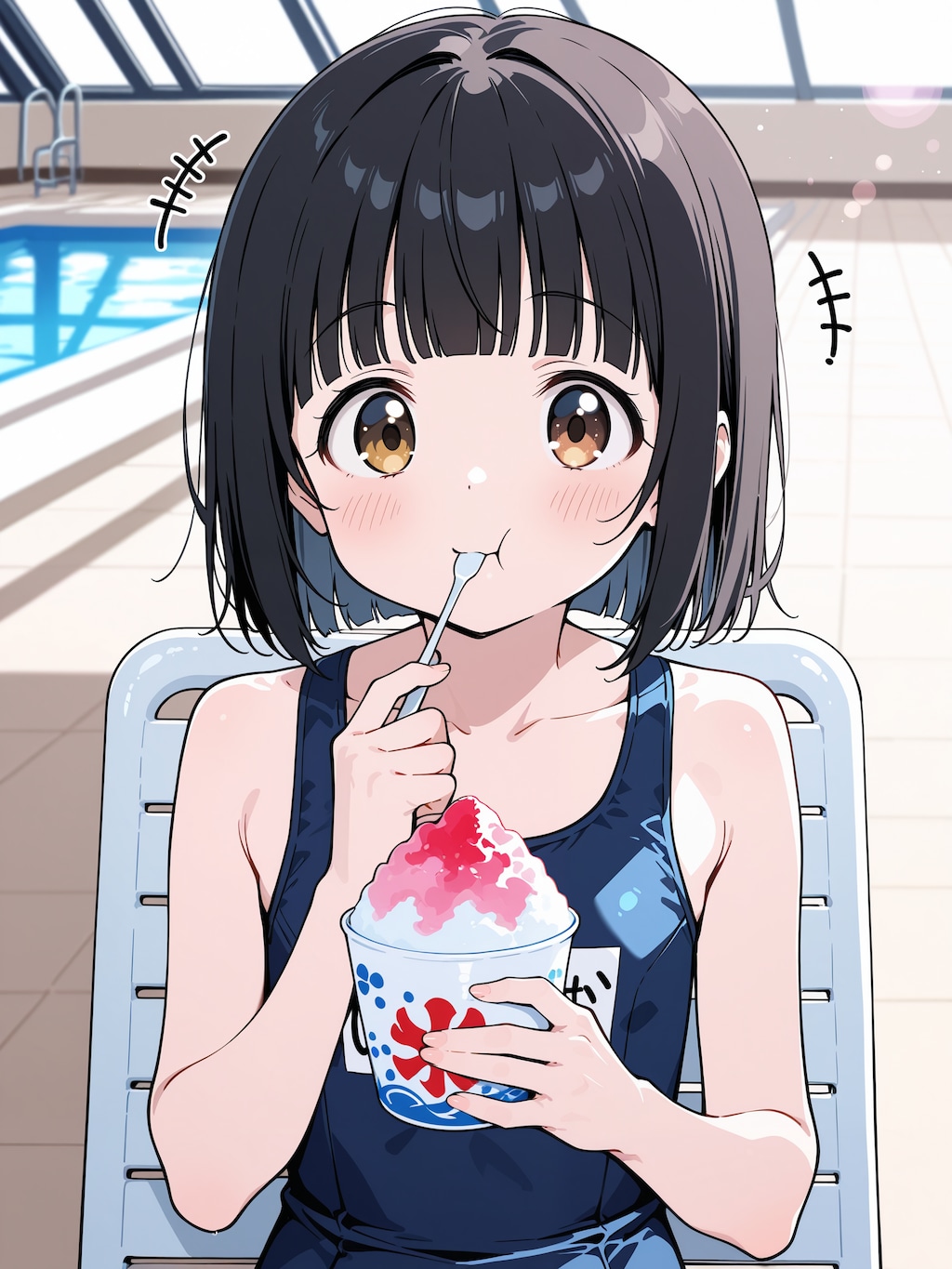 プールでかき氷！