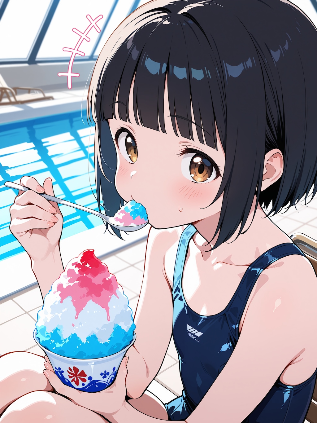 プールでかき氷！