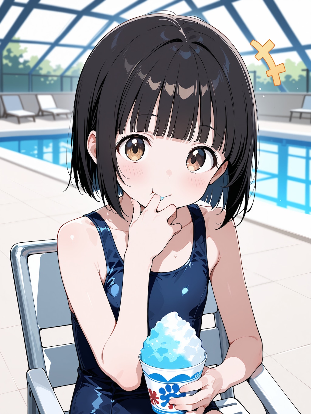プールでかき氷！