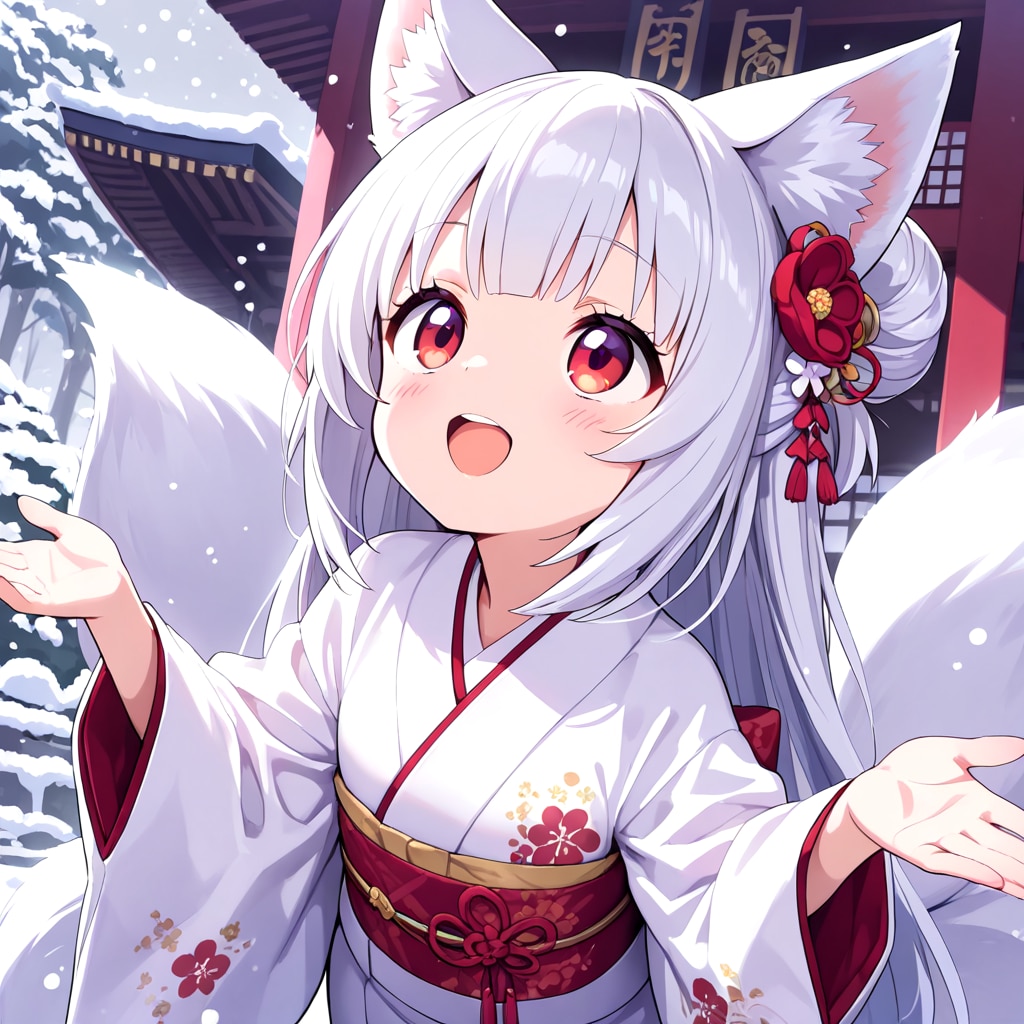 初雪と御神体様