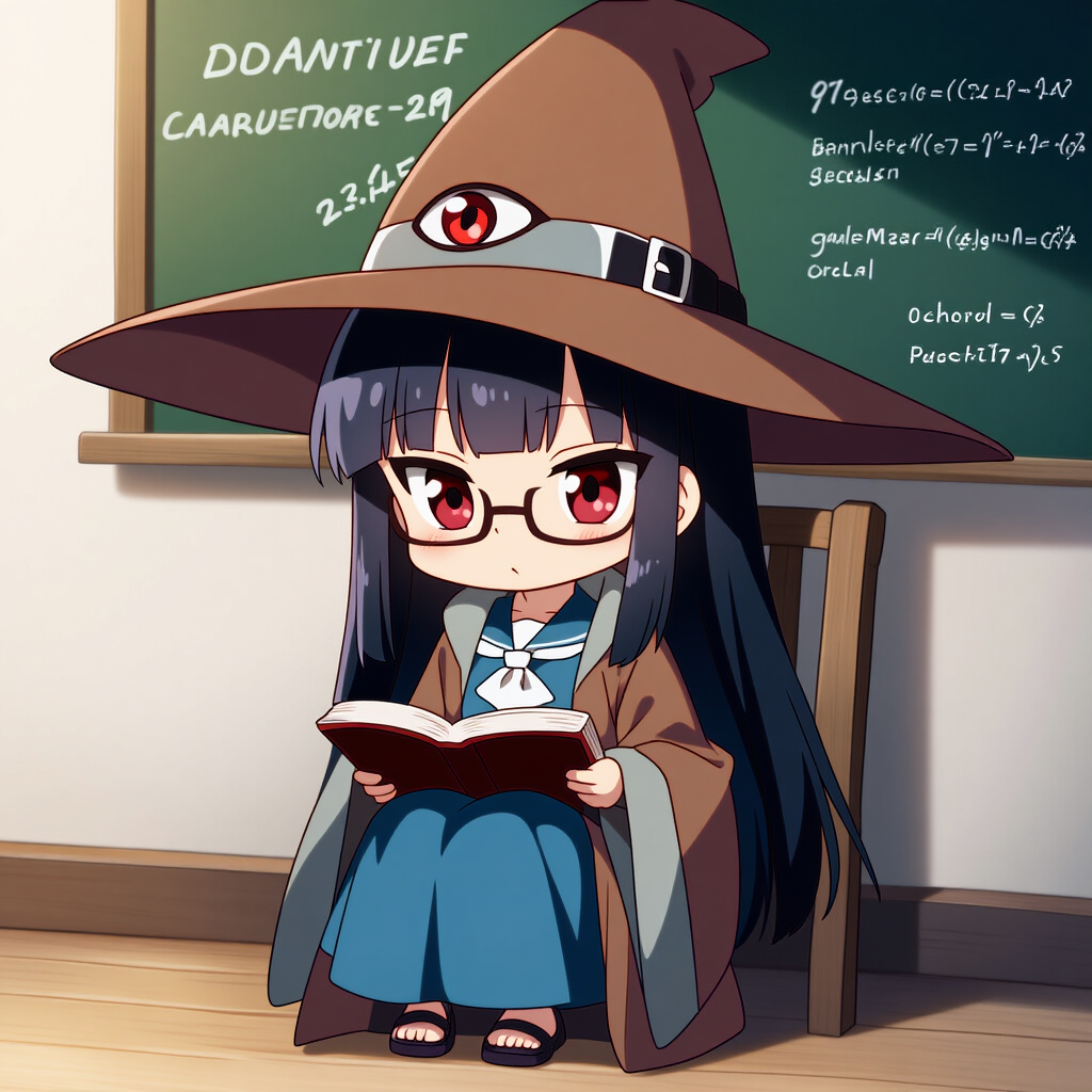 数学を学ぶちび魔術師