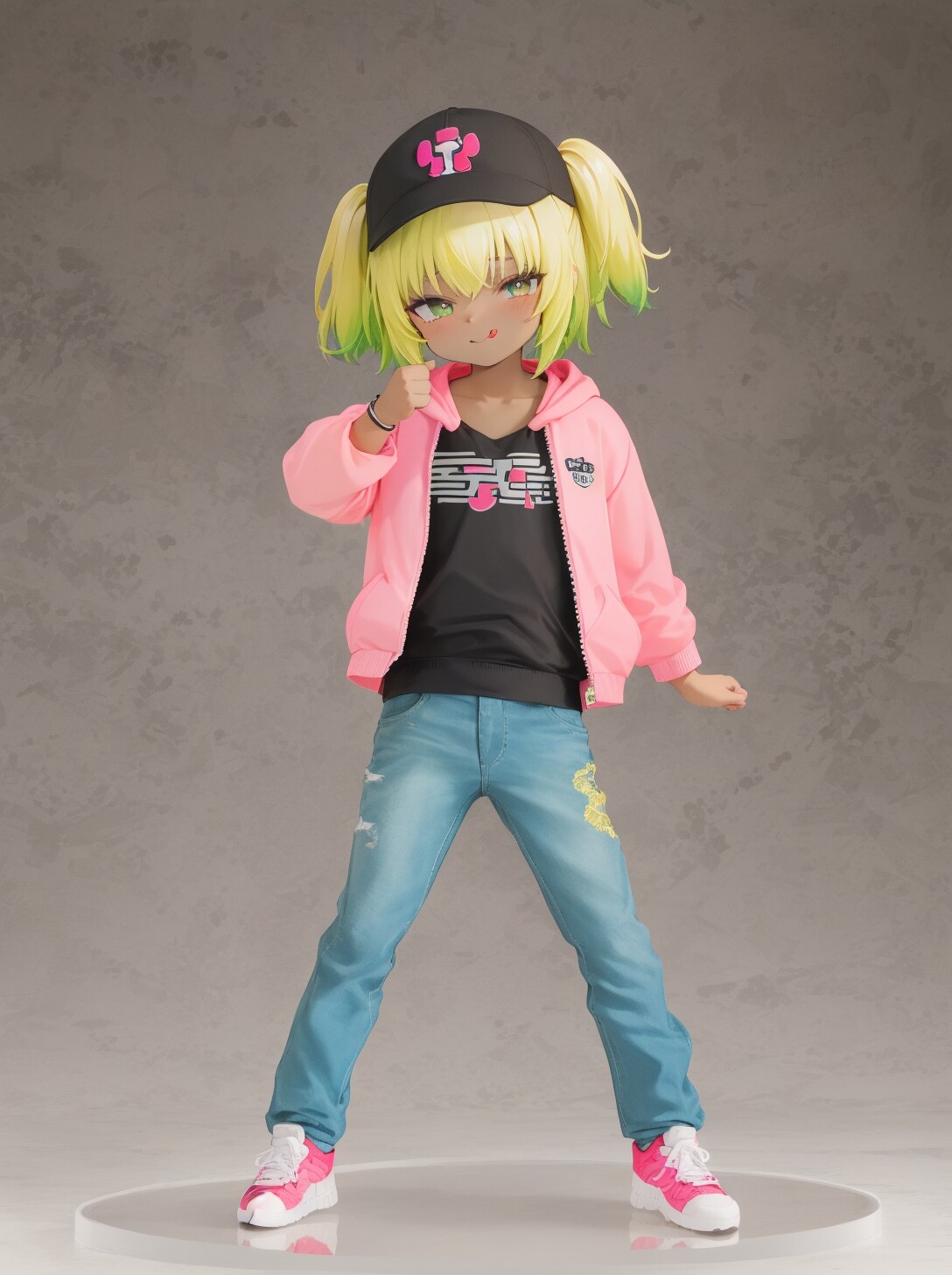 パーカーとスポーツキャップの女の子９ | の人気AIイラスト・グラビア