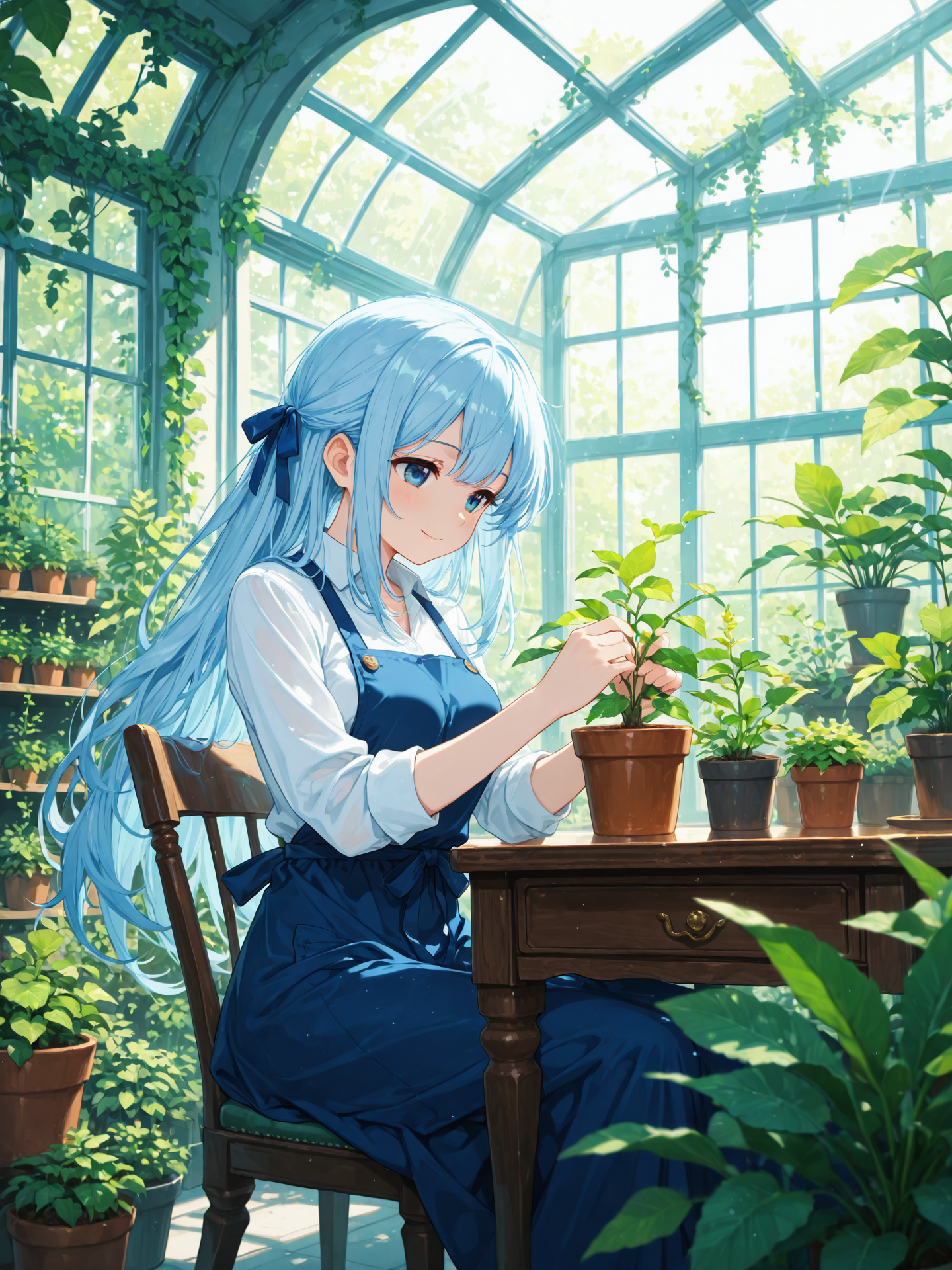優葵ちゃん、ただいまガーデニング中！🌱🌿 | の人気AIイラスト・グラビア