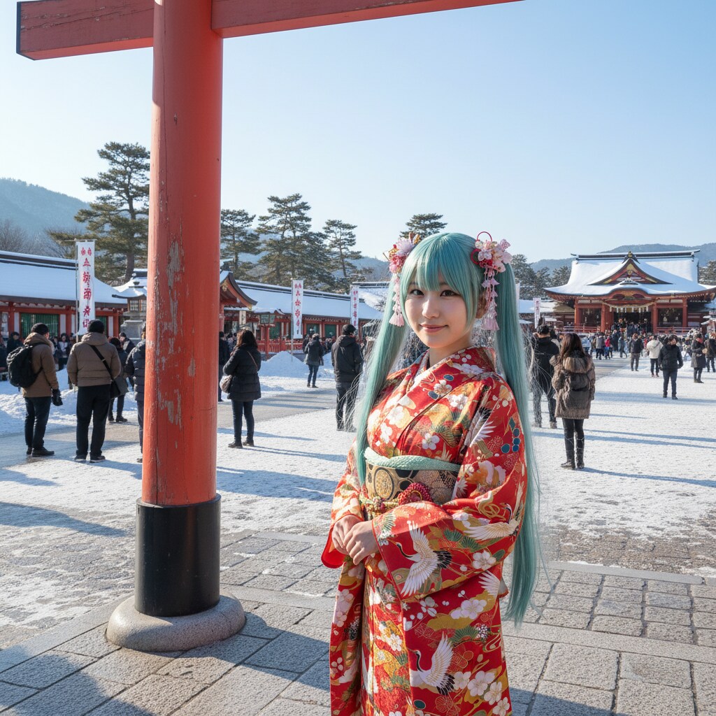 みどツイさん。初詣 | の人気AIイラスト・グラビア