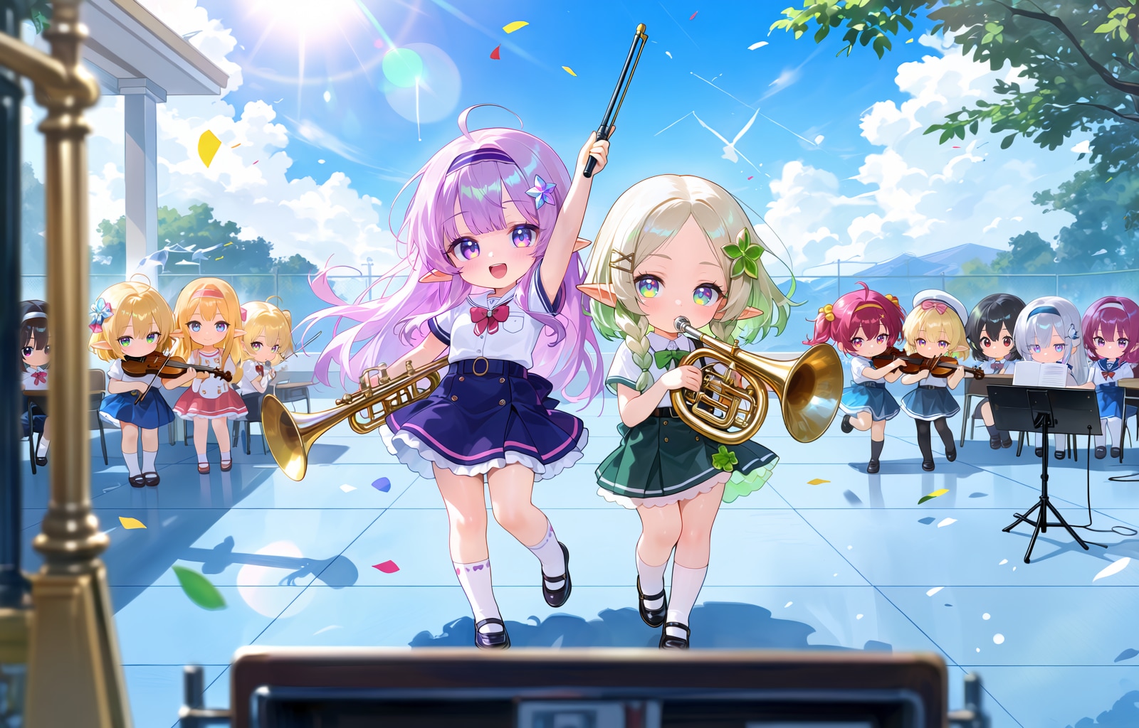 ちび女学生のクラブ活動（吹奏楽部）（90/100） | の人気AIイラスト・グラビア