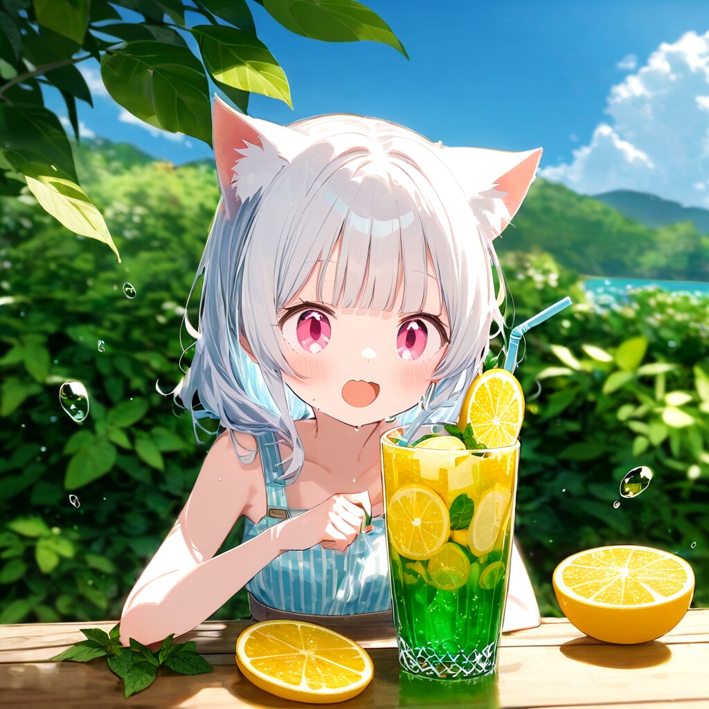 暑い時に飲む冷たい飲み物は最高！ | の人気AIイラスト・グラビア