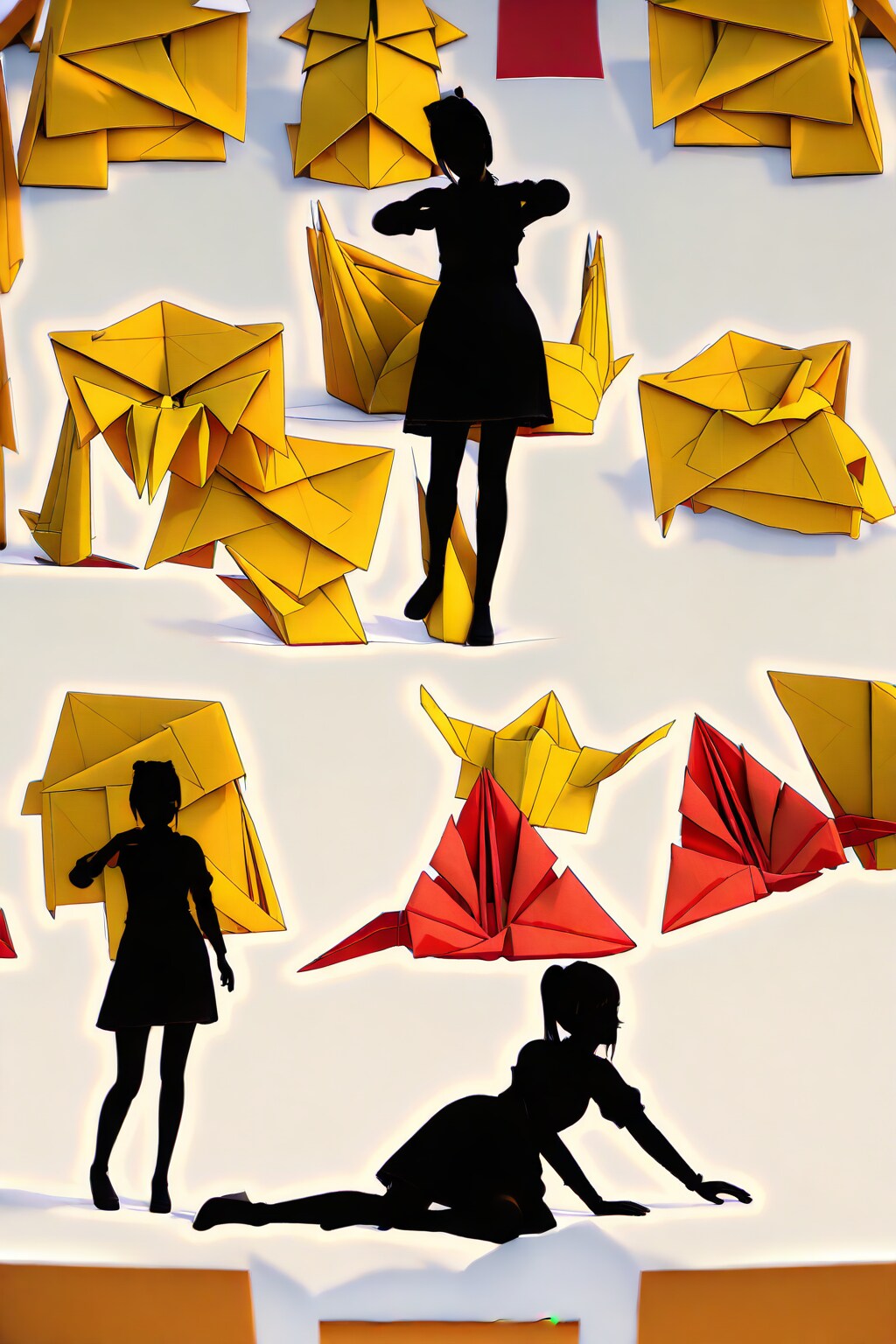 折り紙の世界のシャドーダンス | の人気AIイラスト・グラビア