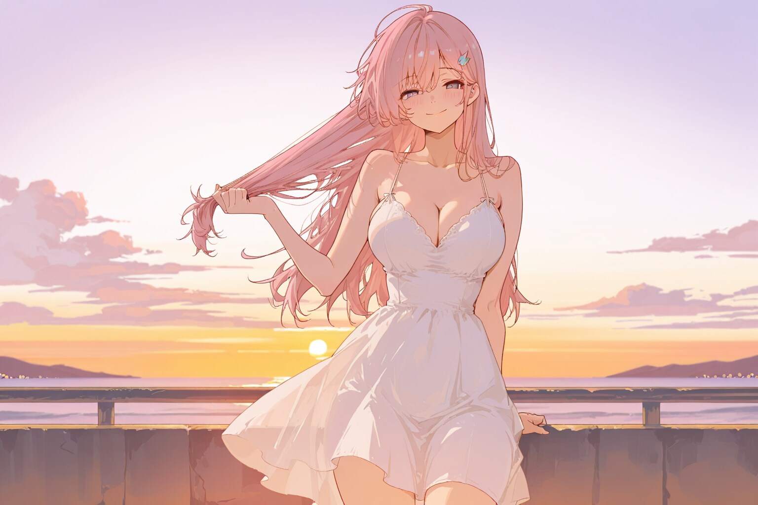 夕暮れの微笑