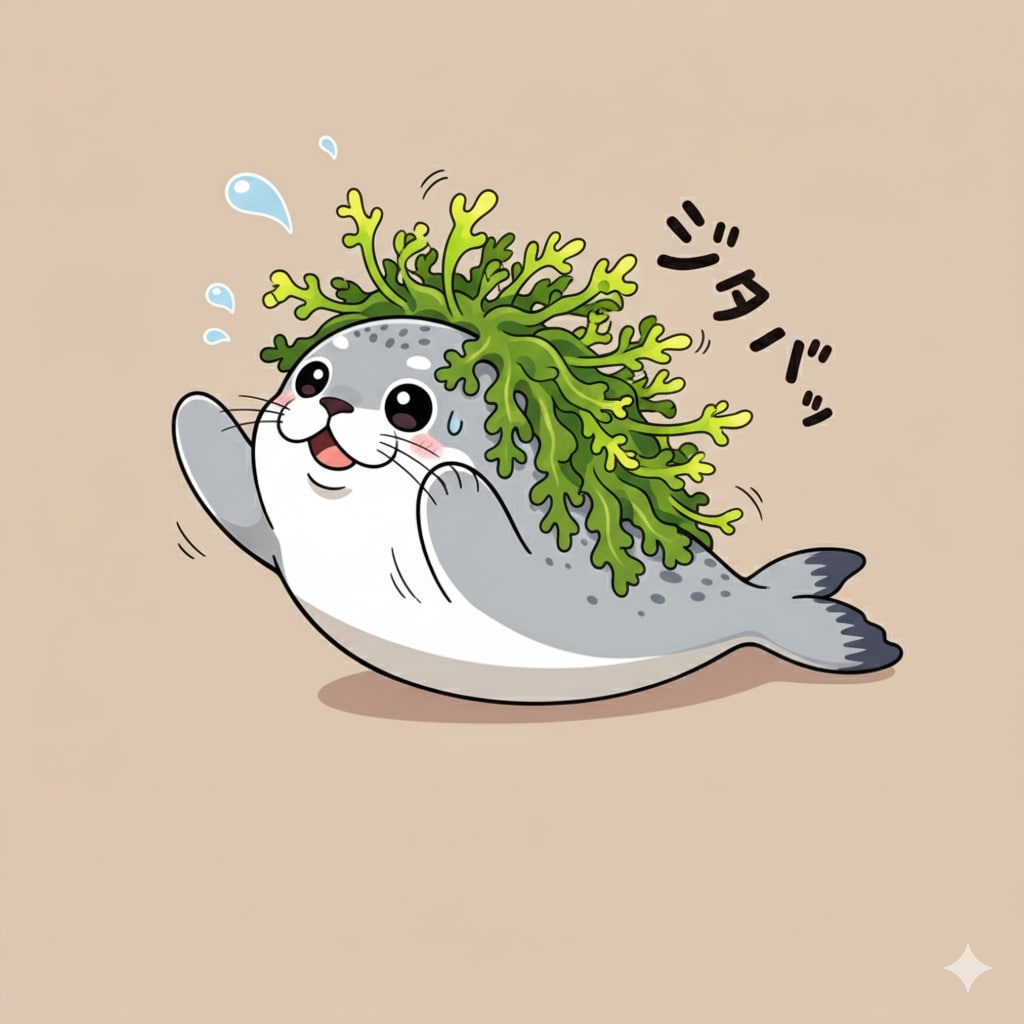 ジタバタ…海藻サラダじゃないよう