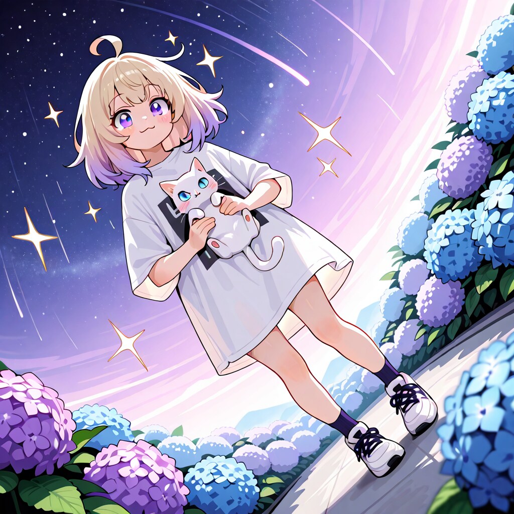 紫陽花とみーむーちゃん