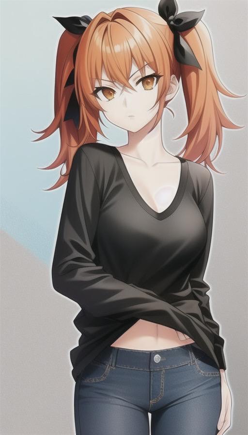 オレンジ髪の女の子　3 | の人気AIイラスト・グラビア