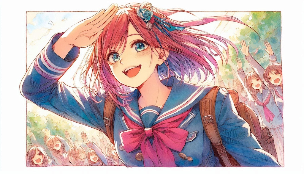 敬礼する少女19