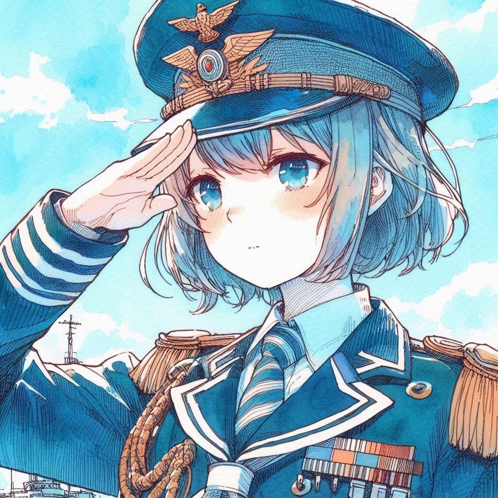 敬礼する少女19