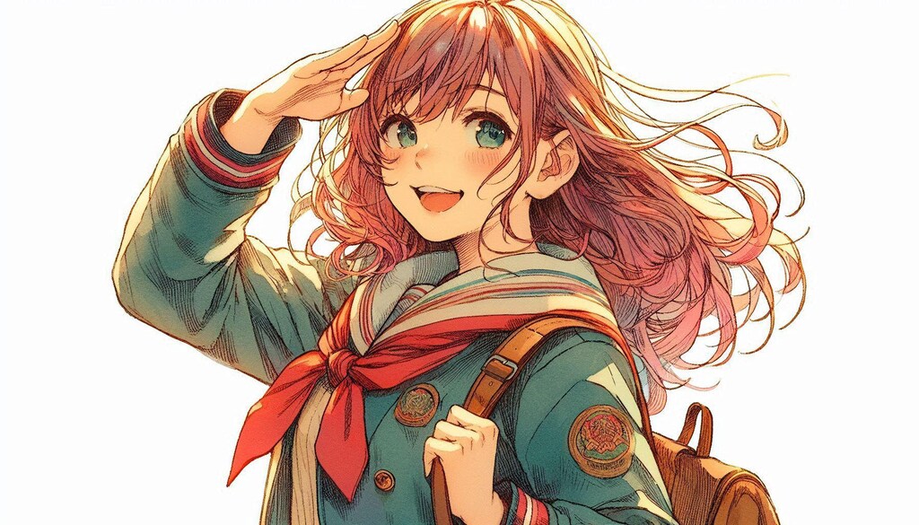 敬礼する少女19