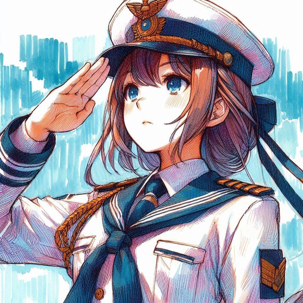 敬礼する少女19