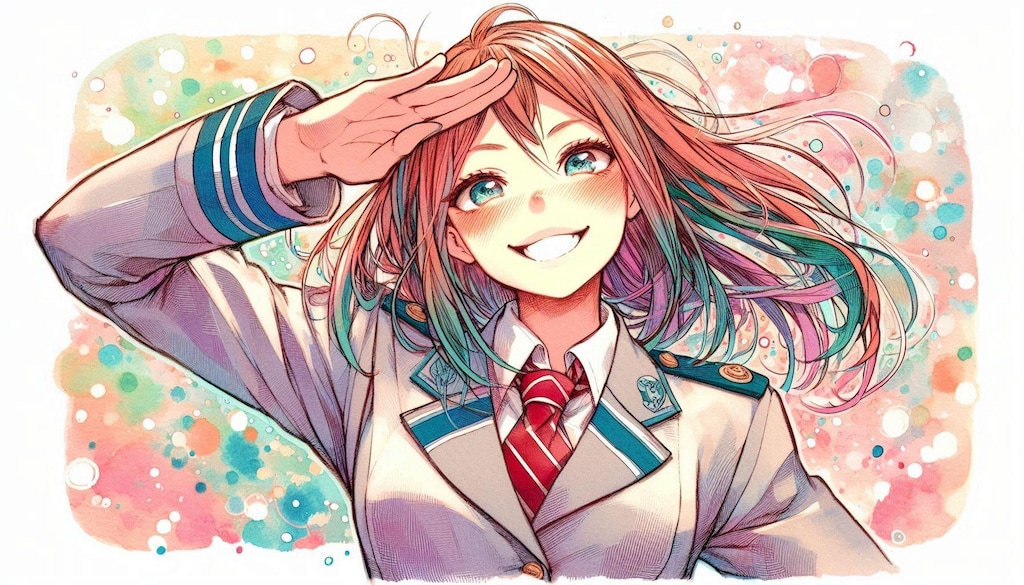 敬礼する少女19