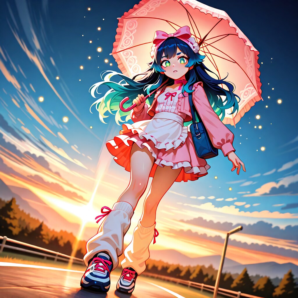 傘を持って