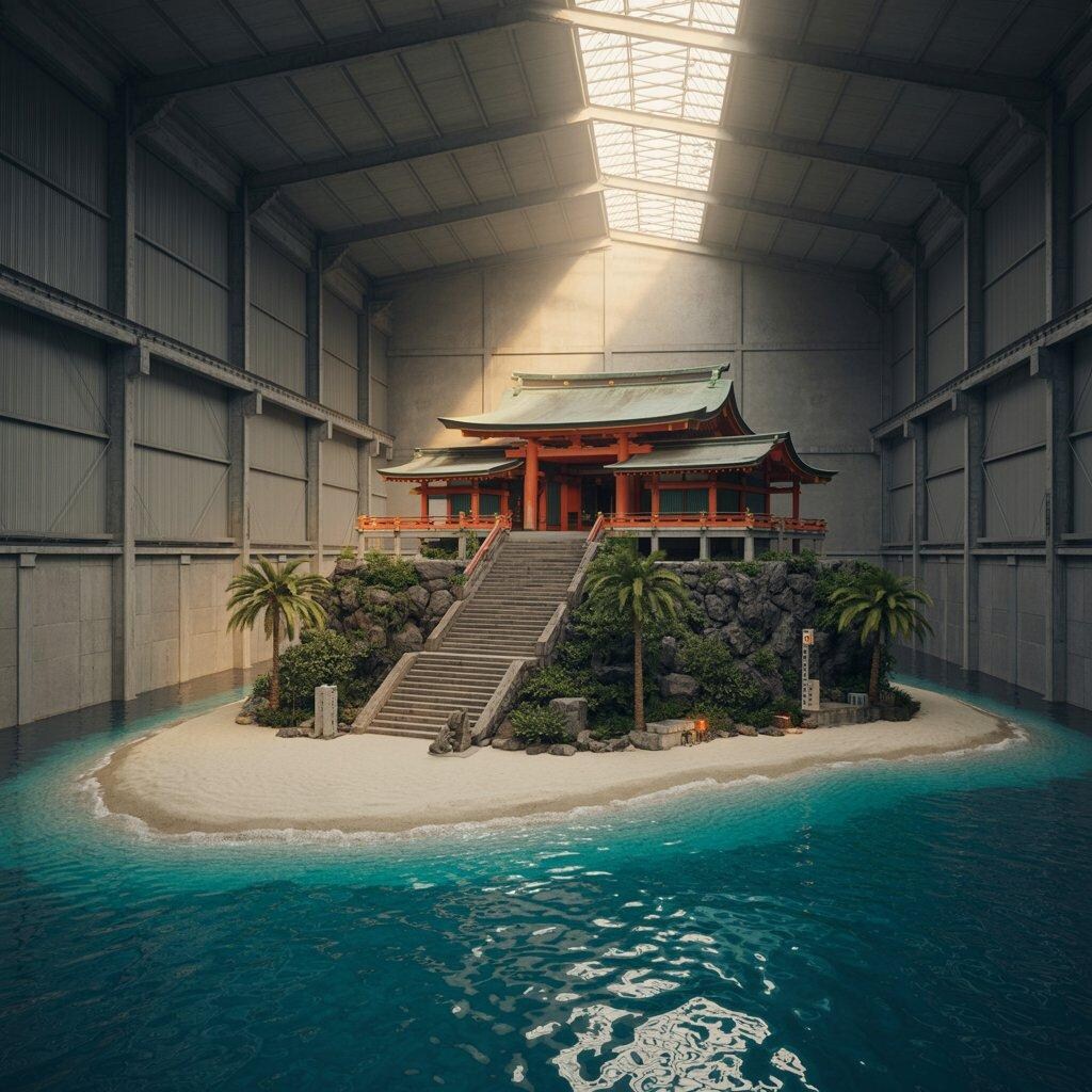 倉庫内ビーチ神社