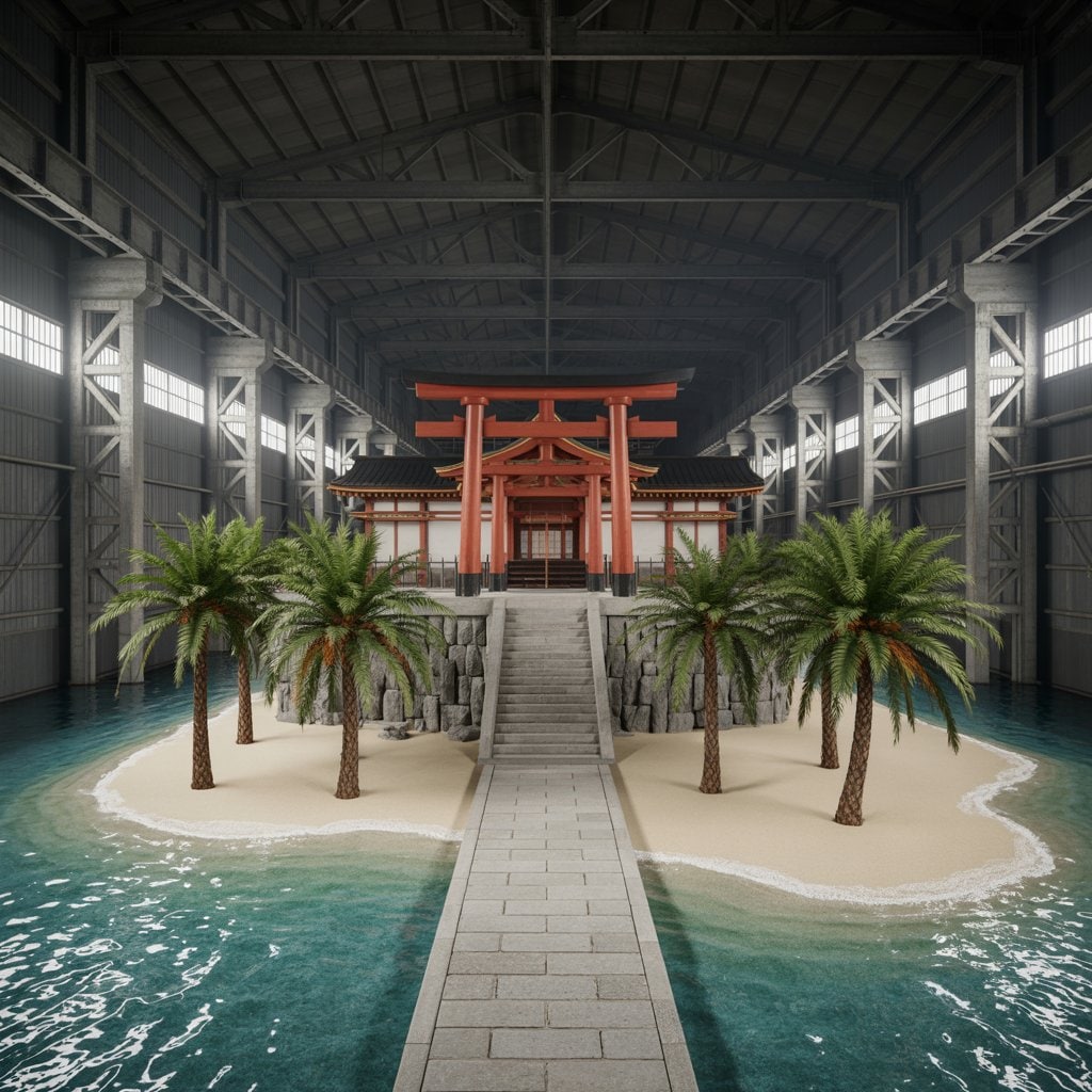 倉庫内ビーチ神社