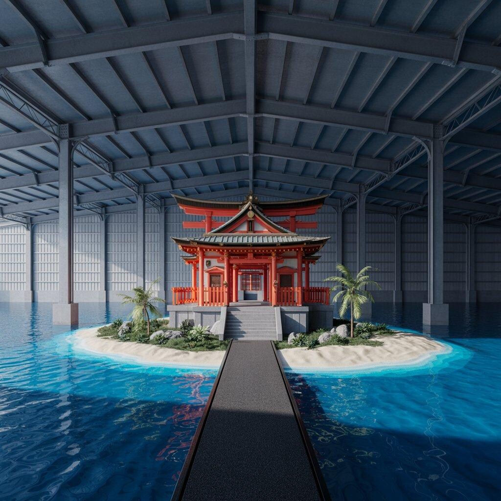 倉庫内ビーチ神社