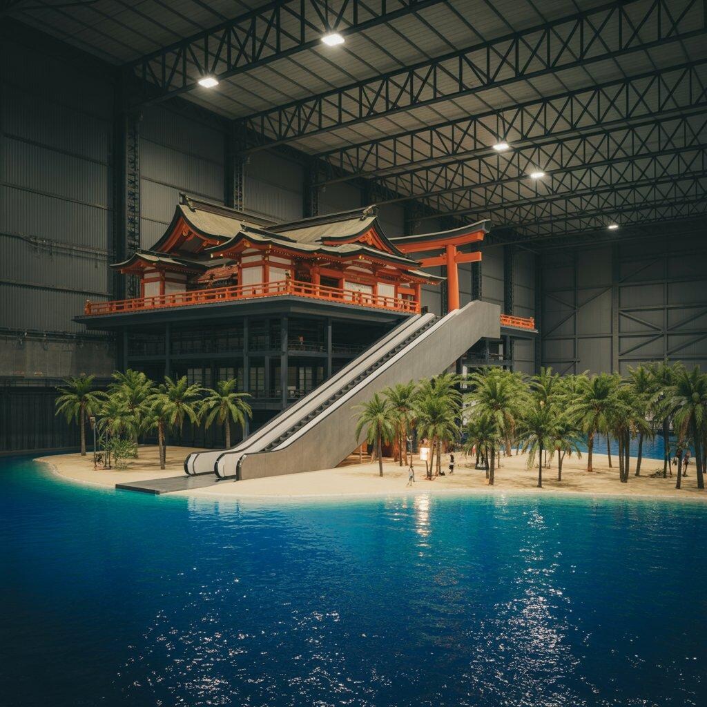 倉庫内ビーチ神社