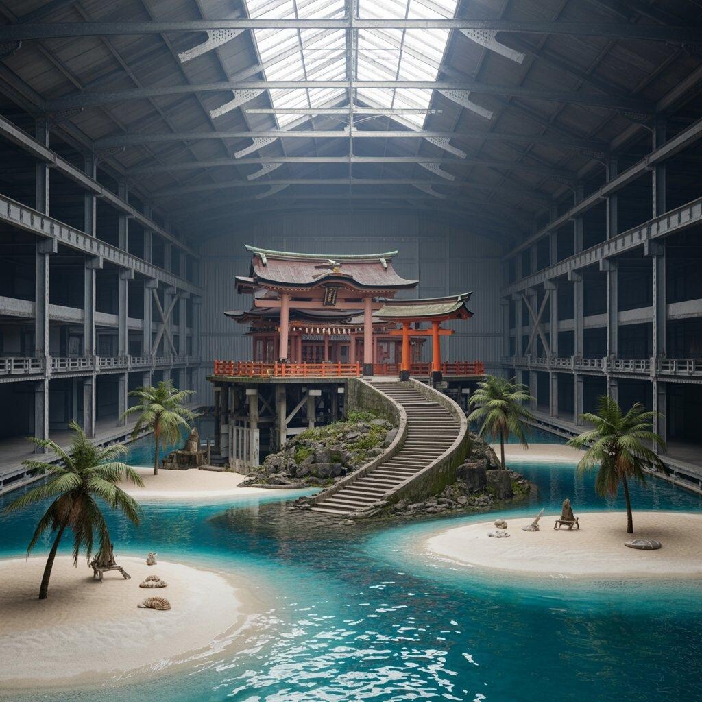 倉庫内ビーチ神社