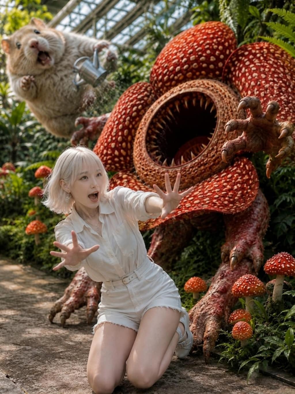 花と美女とハムスター