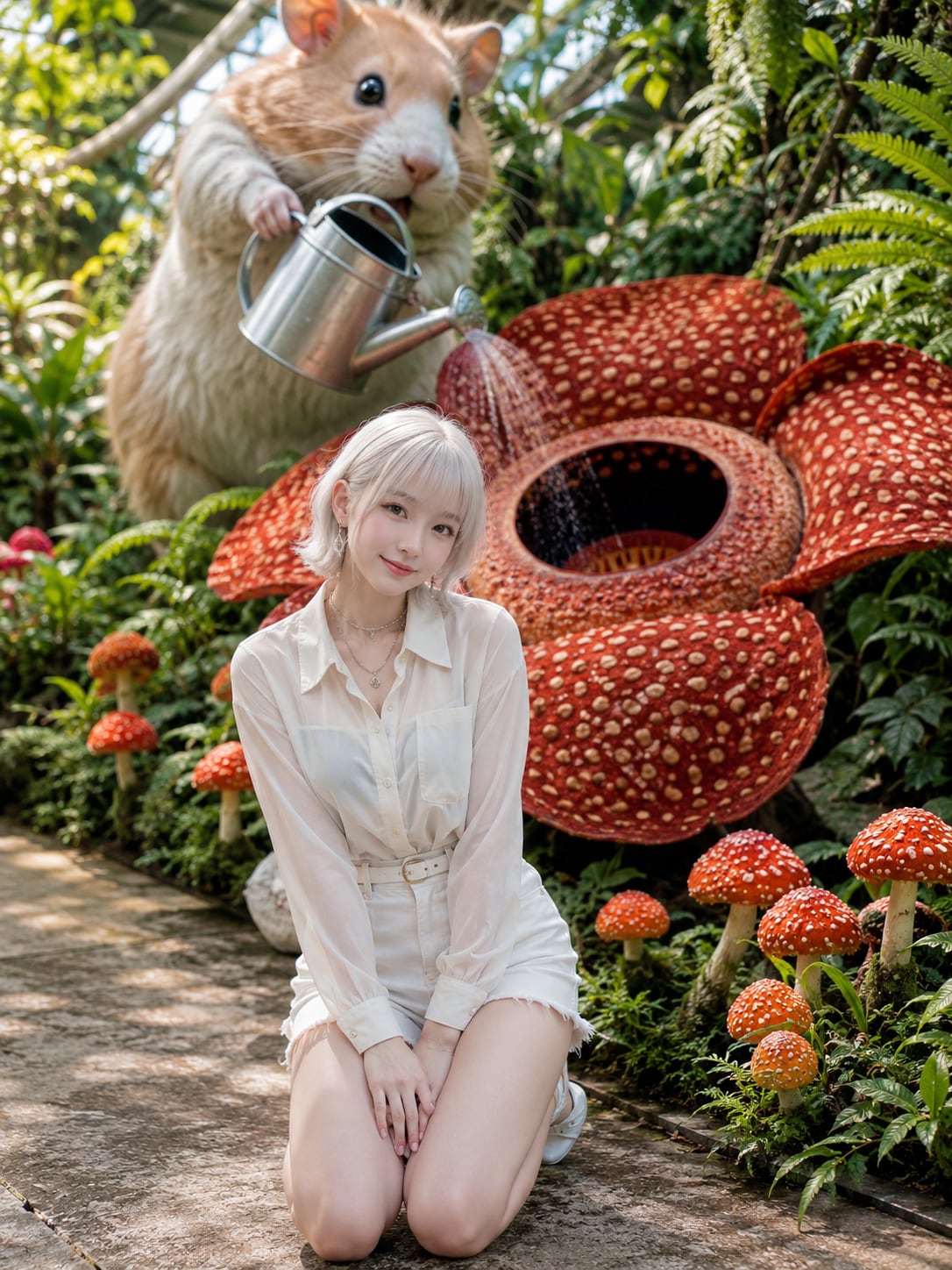 花と美女とハムスター