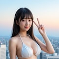 屋上で水着撮影（晴れ） 7枚目