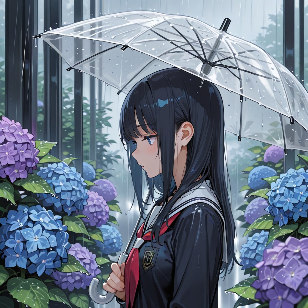 雨と紫陽花