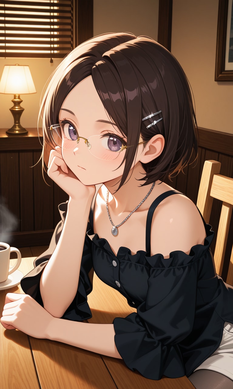 眼鏡っ娘と部屋に戻って一息つく | の人気AIイラスト・グラビア