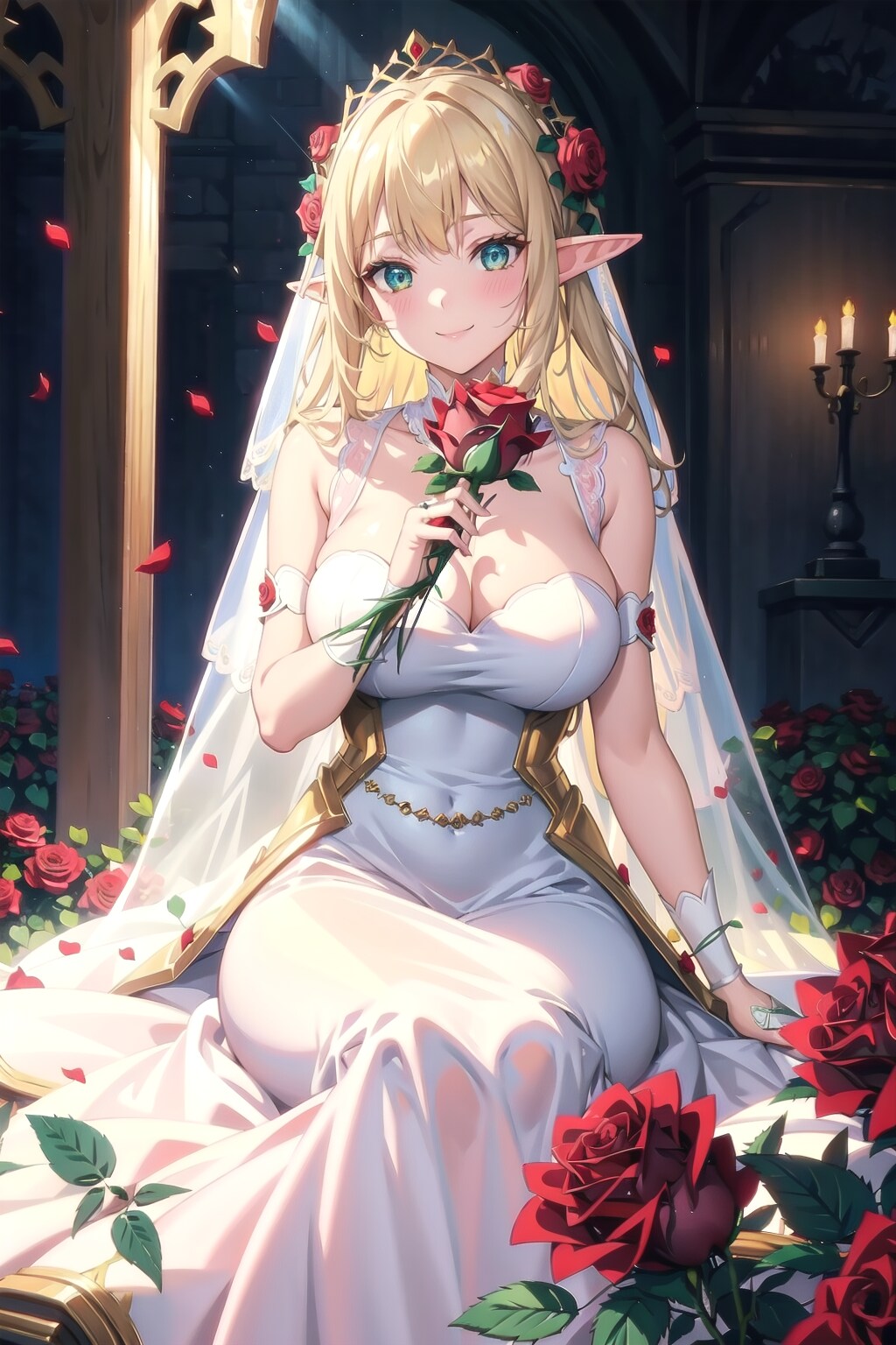 エルフと薔薇