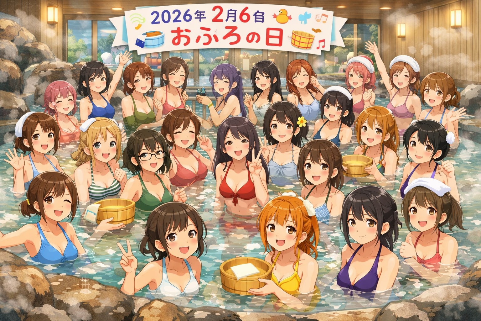 お風呂の日チャレンジ | の人気AIイラスト・グラビア