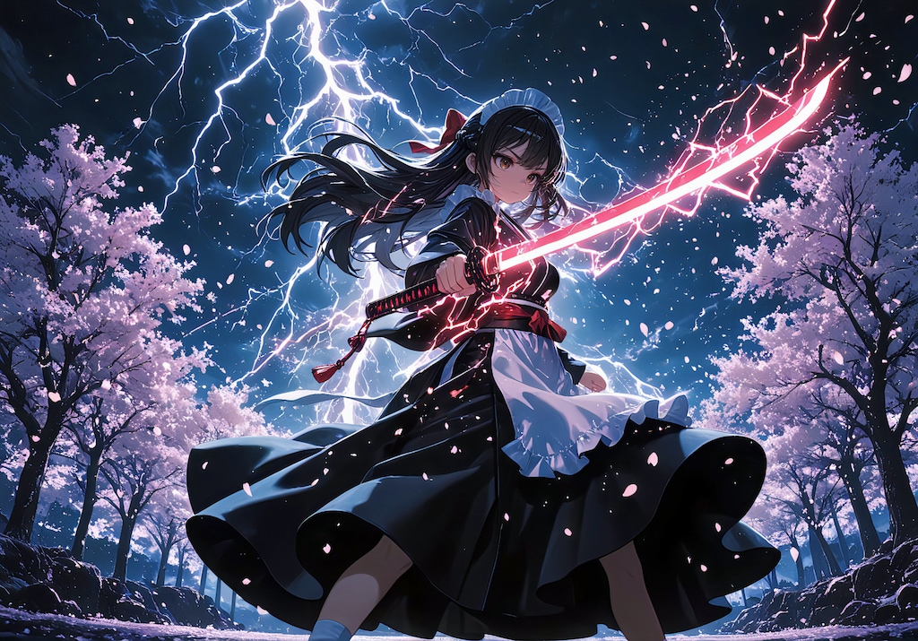 桜雷一閃 ― 戦装のメイド