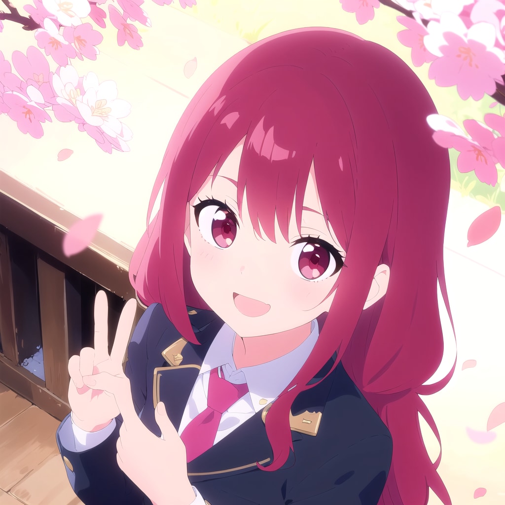 桜の下の桃髪ちゃん（２）