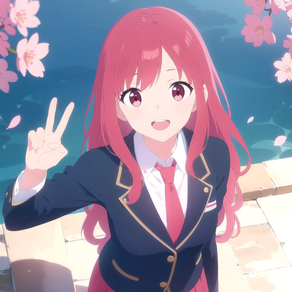 桜の下の桃髪ちゃん（２）