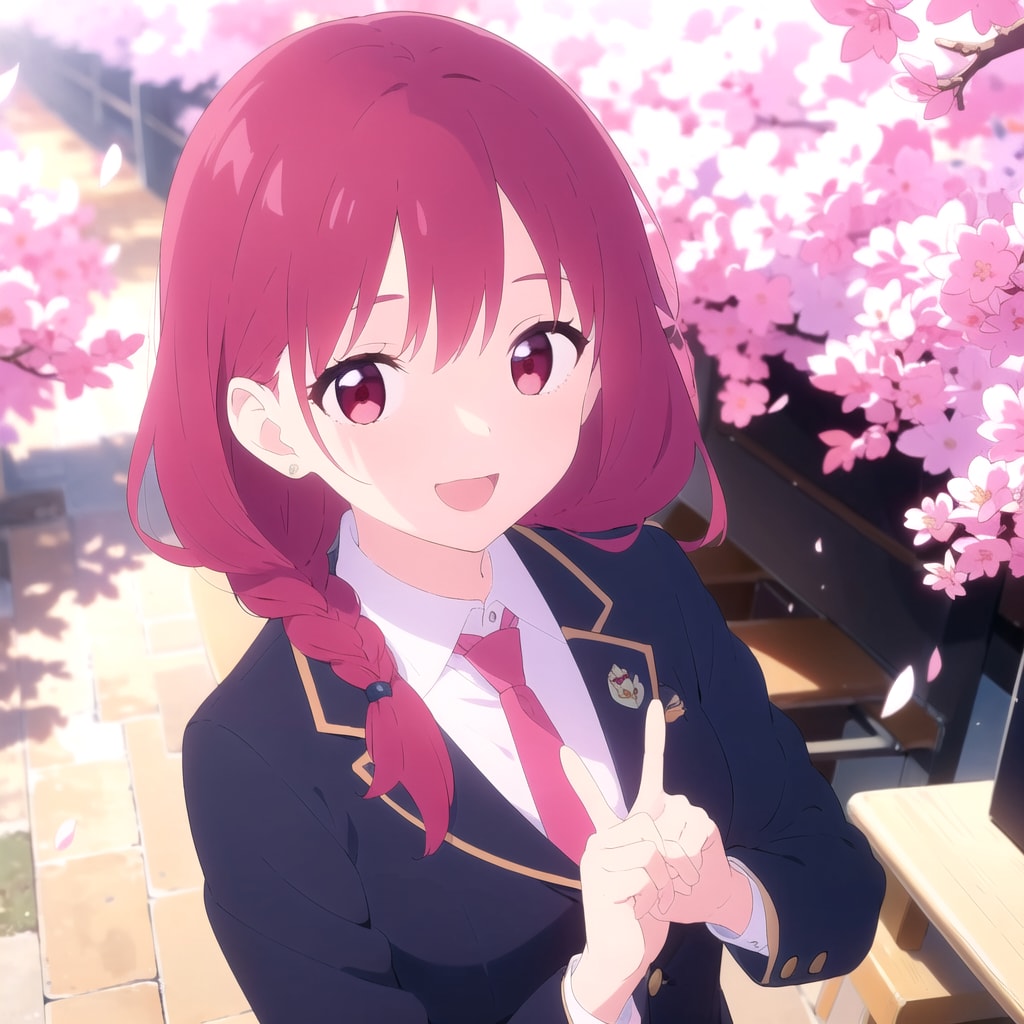 桜の下の桃髪ちゃん（２）