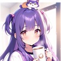 0609-06コーヒーと頭の上の猫 2枚目