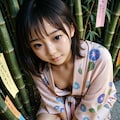 短冊に願いを込めて見上げる 3枚目