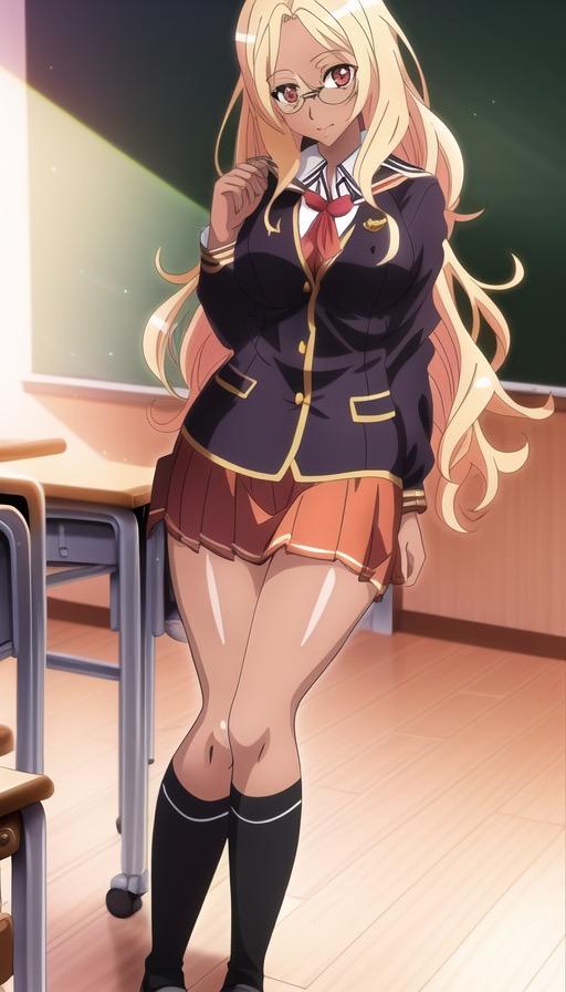 金髪眼鏡ギャルJK（女子高生）