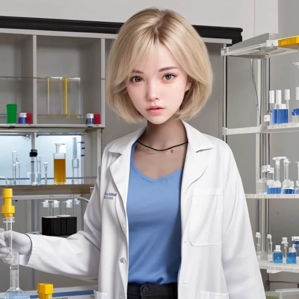 金髪ボブで白衣の美女２