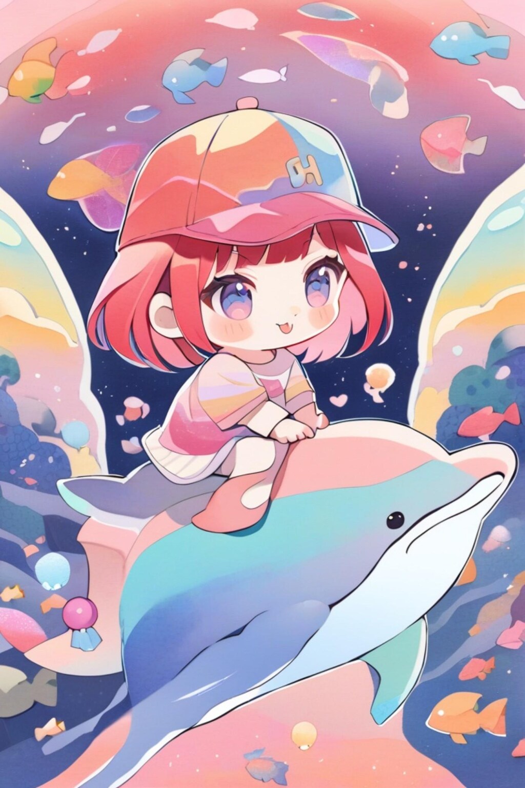 パステルな赤髪ちゃん