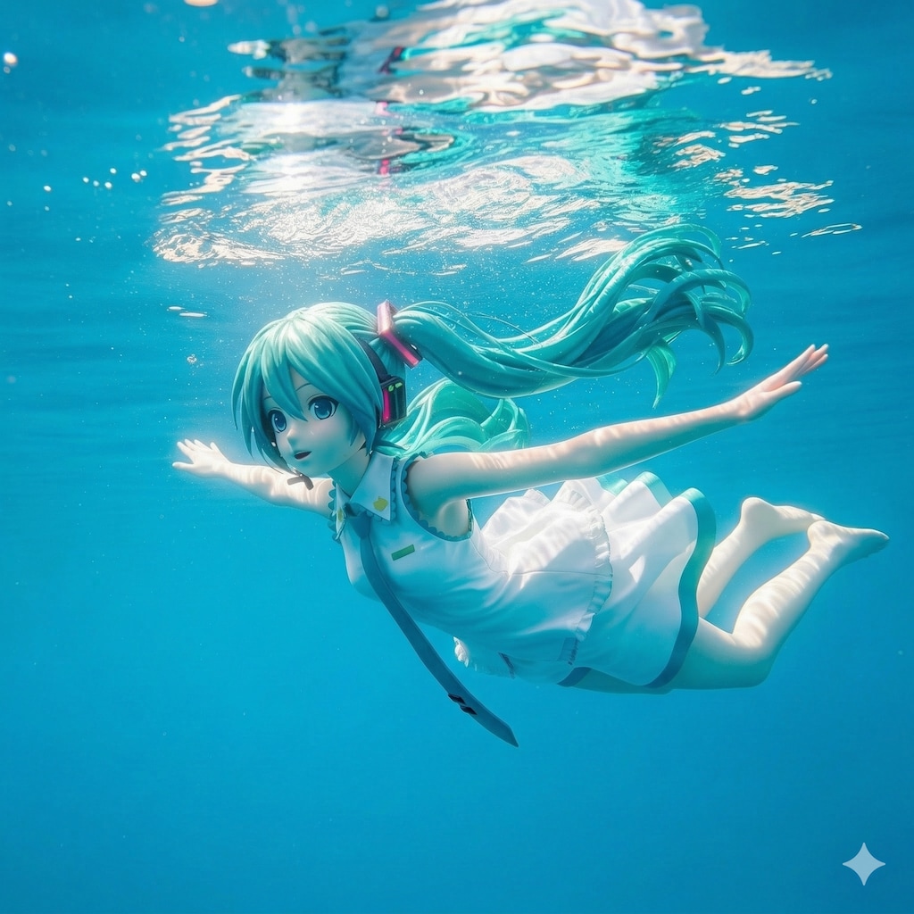 水中のミクさん