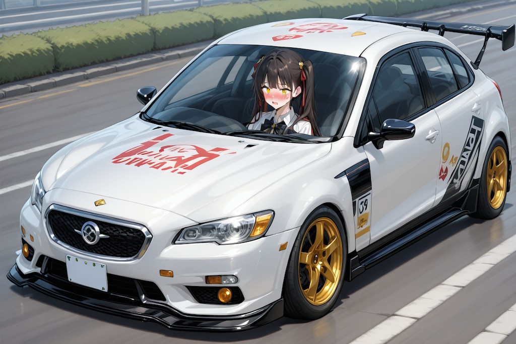 車を運転する女の子